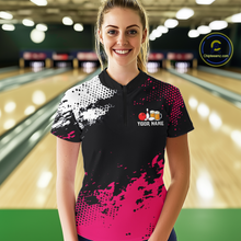 Load image into Gallery viewer, Pink Funny Beer Bowling Shirts for Team Women Men Bowling Polo&amp;1/4 Zip Bowl League MBL254