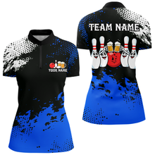 Load image into Gallery viewer, Blue Funny Beer Bowling Shirts for Team Women Men Bowling Polo&amp;1/4 Zip Bowl League MBL254