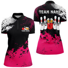 Load image into Gallery viewer, Pink Funny Beer Bowling Shirts for Team Women Men Bowling Polo&amp;1/4 Zip Bowl League MBL254