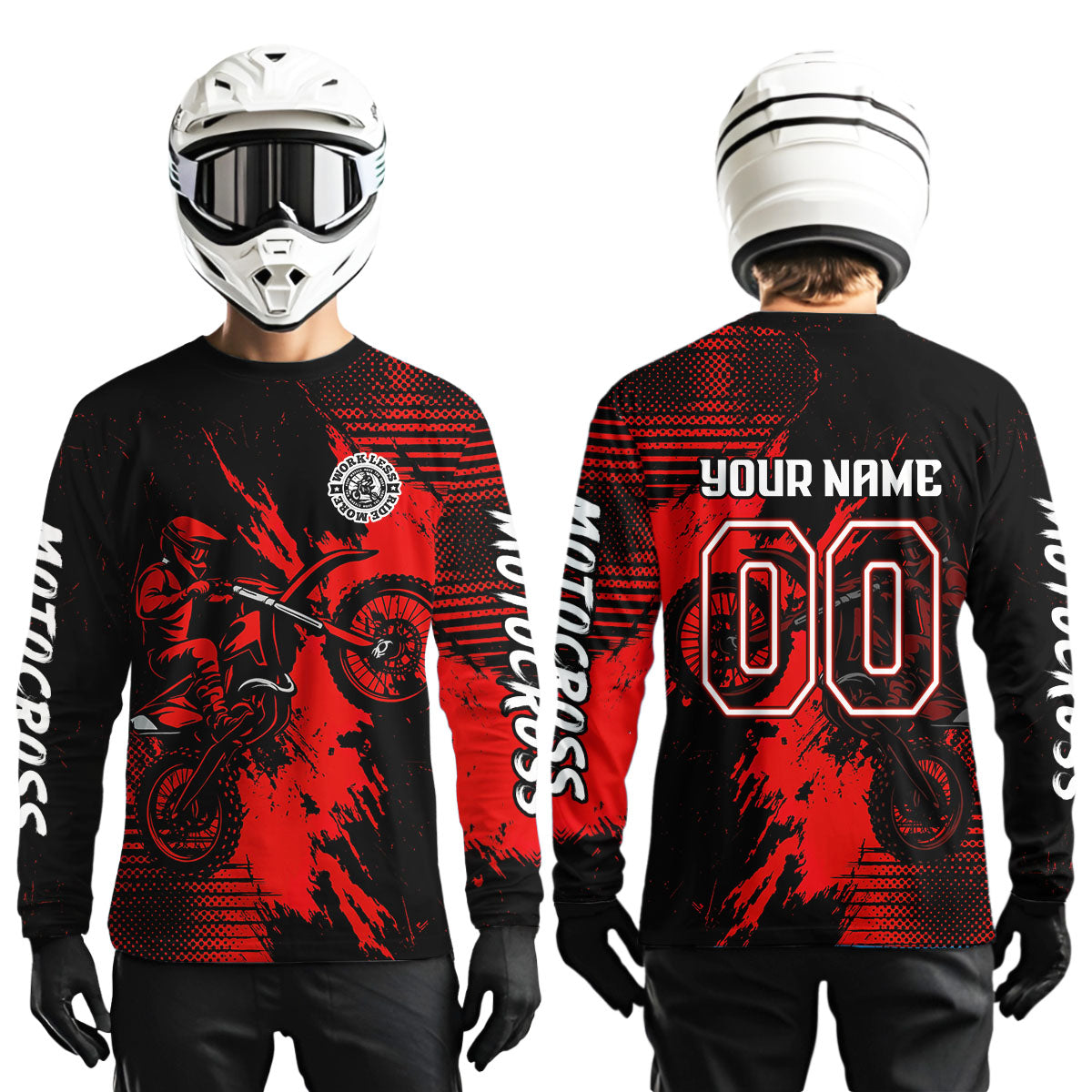 Red Motocross Jersey Custom Dirt Bike Shirts Men Kid Women Motorcycle Jersey XM419