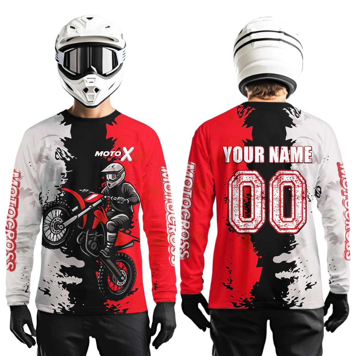Red Motocross Racing Jersey Custom Dirt Bike Shirts Men Kid Women Jersey XM420