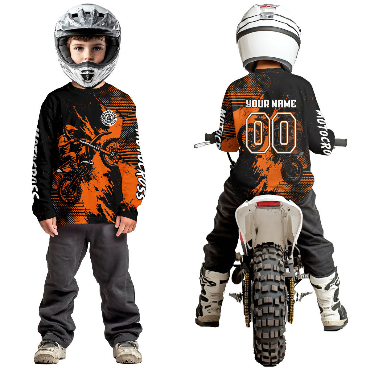 Orange Motocross Jersey Custom Dirt Bike Shirts Men Kid Women Motorcycle Jersey XM419