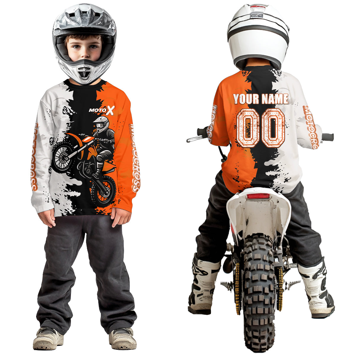 Orange Motocross Racing Jersey Custom Dirt Bike Shirts Men Kid Women Jersey XM420