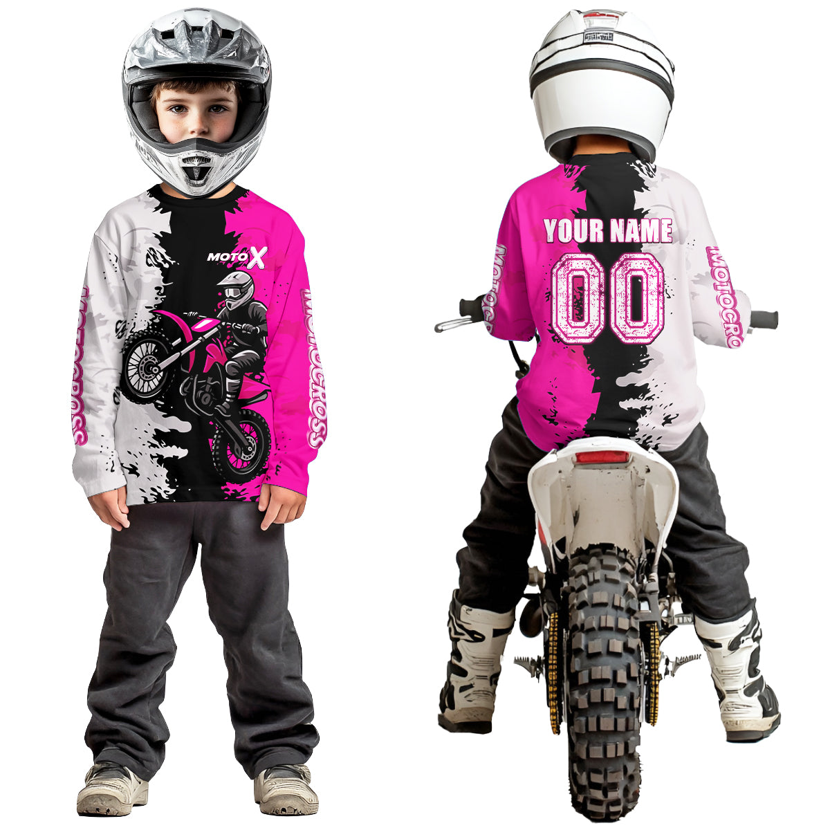 Pink Motocross Racing Jersey Custom Dirt Bike Shirts Men Kid Women Jersey XM420