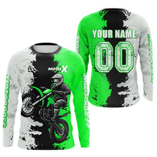 Load image into Gallery viewer, Green Motocross Racing Jersey Custom Dirt Bike Shirts Men Kid Women Jersey XM420