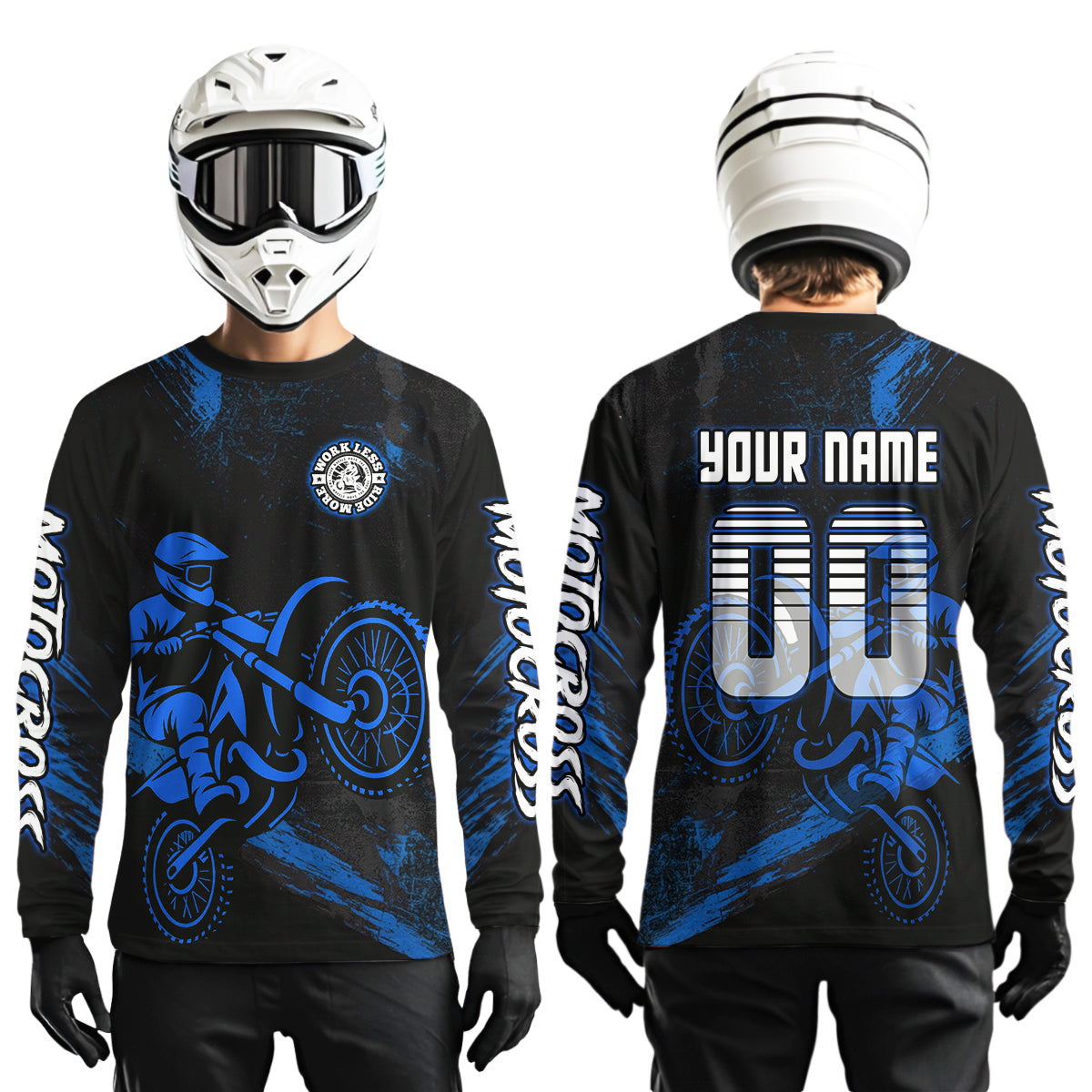 Blue Motocross Jersey for Kid Women Men Custom Dirt Bike Shirts Moto Racing Shirt XM427