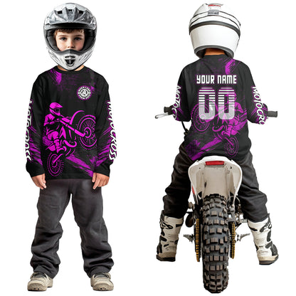 Purple Motocross Jersey for Kid Women Men Custom Dirt Bike Shirts Moto Racing Shirt XM427
