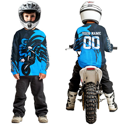 Blue Motocross Jersey Custom for Men Women Kid Dirt Bike Shirts Motorcycle Shirt XM436