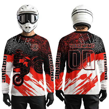 Custom Red Motocross Racing Jersey for Men Women Kid Dirt Bike Shirts Riding Shirt XM445