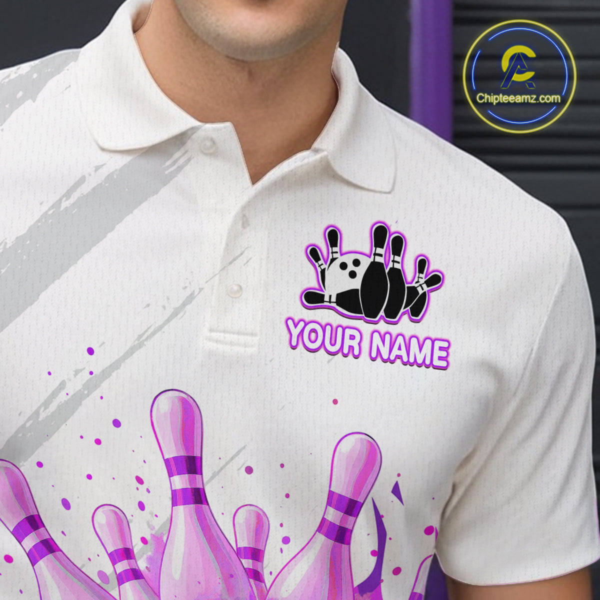 Watercolor Purple Bowling Shirts for Women Men Custom Bowling Jerseys for Team MBL218