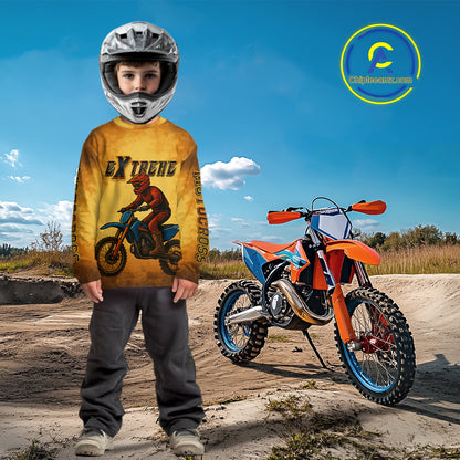 Smoke Motocross Jersey Custom Orange Dirt Bike Shirts for Men Kid Women Racing Jersey XM409