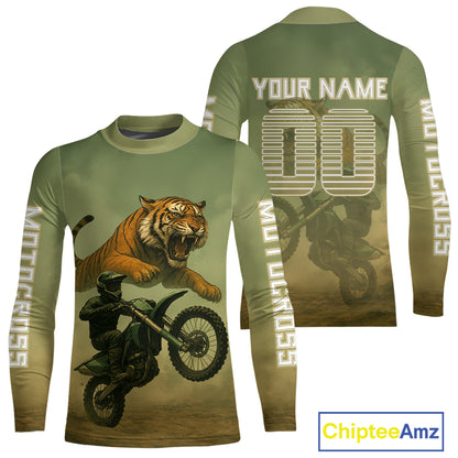 Tiger Motocross Jersey Custom Dirt Bike Shirts for Men Kid Women Off Road Jersey XM406