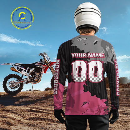 Pink Custom Motocross Racing Jersey for Kid Men Women Dirt Bike Shirts Moto Shirt XM478