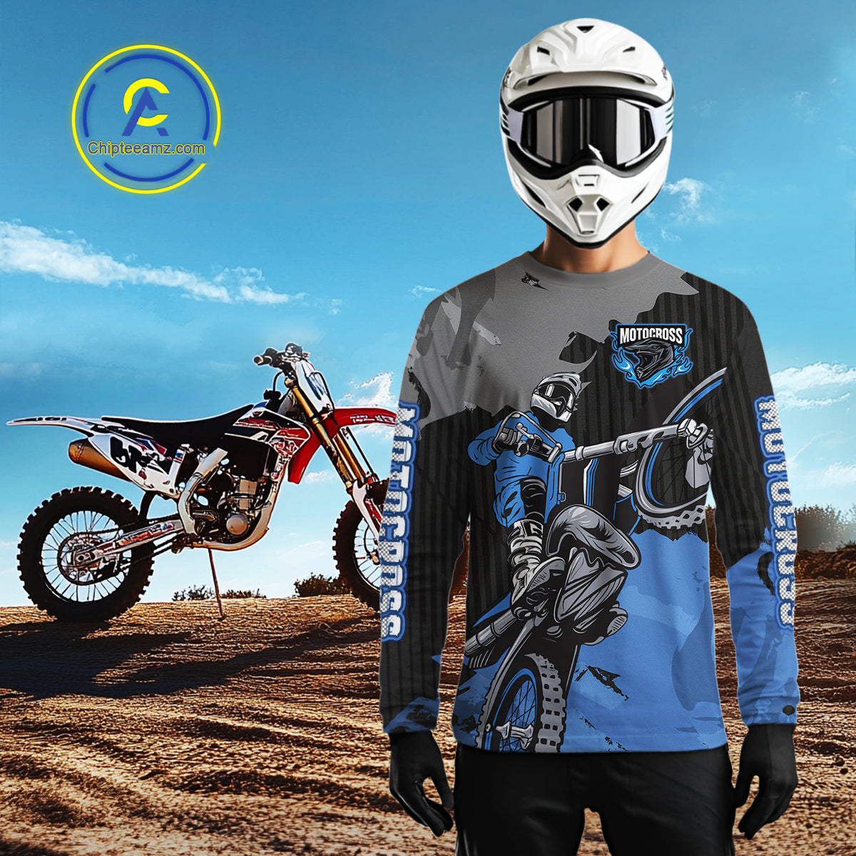 Blue Custom Motocross Racing Jersey for Kid Men Women Dirt Bike Shirts Moto Shirt XM478