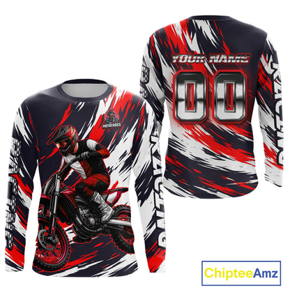 Custom Motocross Jersey for Men Kid Women Dirt Bike Jersey Red&Black Riding Shirt XM481