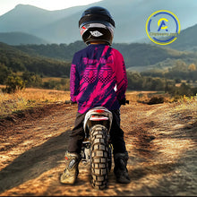 Load image into Gallery viewer, Blue and Pink Motocross Jersey Men Kid Women Dirt Bike Jersey Motorcycle Riding Shirt XM482
