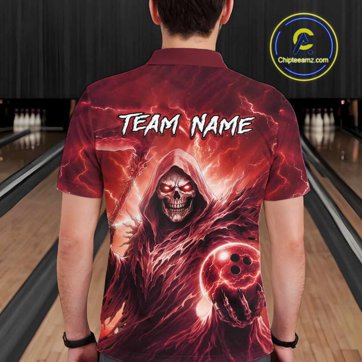 Red Bowling Shirts for Team Women Men Custom Death Bowling Jersey Bowl League MBL248