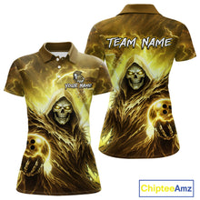 Load image into Gallery viewer, Yellow Bowling Shirts for Team Women Men Custom Death Bowling Jersey Bowl League MBL248