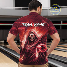 Load image into Gallery viewer, Red Bowling Shirts for Team Women Men Custom Death Bowling Jersey Bowl League MBL248