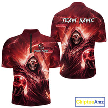 Load image into Gallery viewer, Red Bowling Shirts for Team Women Men Custom Death Bowling Jersey Bowl League MBL248
