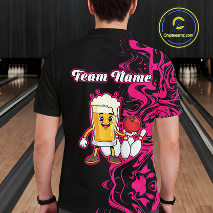Funny Beer Bowling Shirts Team Women Men Custom Pink Bowling Jersey for Bowler MBL250
