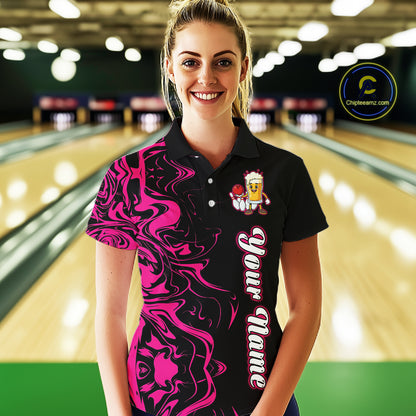 Funny Beer Bowling Shirts Team Women Men Custom Pink Bowling Jersey for Bowler MBL250