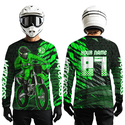 Green Motocross Racing Jersey Kids Women Men Custom Dirt Bike Shirts Motorcycle Shirt XM494