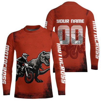 Red Dinosaur Motocross Jersey Custom Dirt Bike Shirt Men Kid Women Racing Jersey XM411