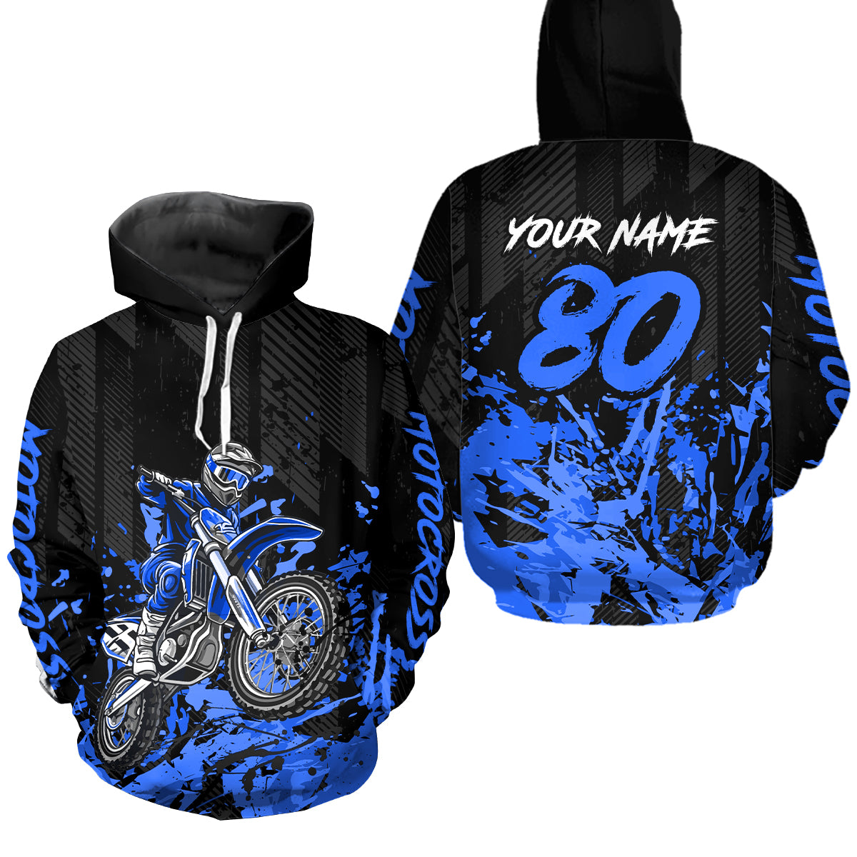 Custom Blue Youth Dirt Bike Motorcycle Hoodie Kid Men Women Motocross Jersey Hoodie HOT38