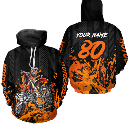 Custom Orange Youth Dirt Bike Motorcycle Hoodie Kid Men Women Motocross Jersey Hoodie HOT38