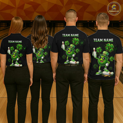 Funny St Patrick Day Bowling Bowling Jersey for Women Bowling Team Shirts Polo & 1/4 Zip HNT192