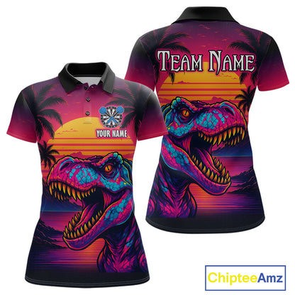 Custom Neon Dinosaur Dart Shirts For Women Dart Board Gifts Darts Team Jerseys Dart League NNT161
