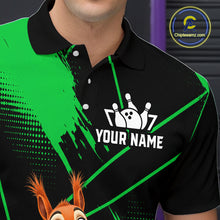 Load image into Gallery viewer, Custom Green Squirrel Bowling Jersey for Men Bowling Team Shirts Bowling Polo &amp; 1/4 Zip HNT301