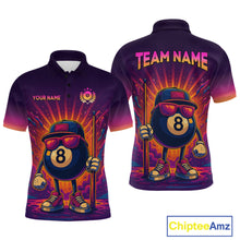 Load image into Gallery viewer, 8 Ball Billiard Shirts for Men Retro Custom Billiard Team Shirts Billiard League Polo &amp; 1/4 Zip NNT98