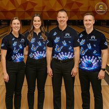 Load image into Gallery viewer, Custom Galaxy Butterflies Bowling Jersey for Men Bowling Tournament Polo &amp; 1/4 Zip Bowling Team Shirts HNT211