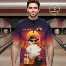 Load image into Gallery viewer, Custom Funny Duck Bowling Jersey for Men Bowling Uniform Polo &amp; 1/4 Zip Bowling Team Shirts HNT235