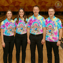 Load image into Gallery viewer, Custom Funny Sloth Bowling Jersey for Women Tropical Tie-Dye Bowling Team Shirts Bowling League HNT306