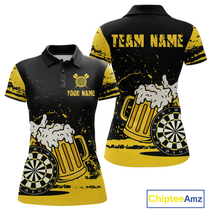 Custom Funny Beer Dart Shirts for Women Darts Team Jerseys Dart League Polo & 1/4 Zip NNT141