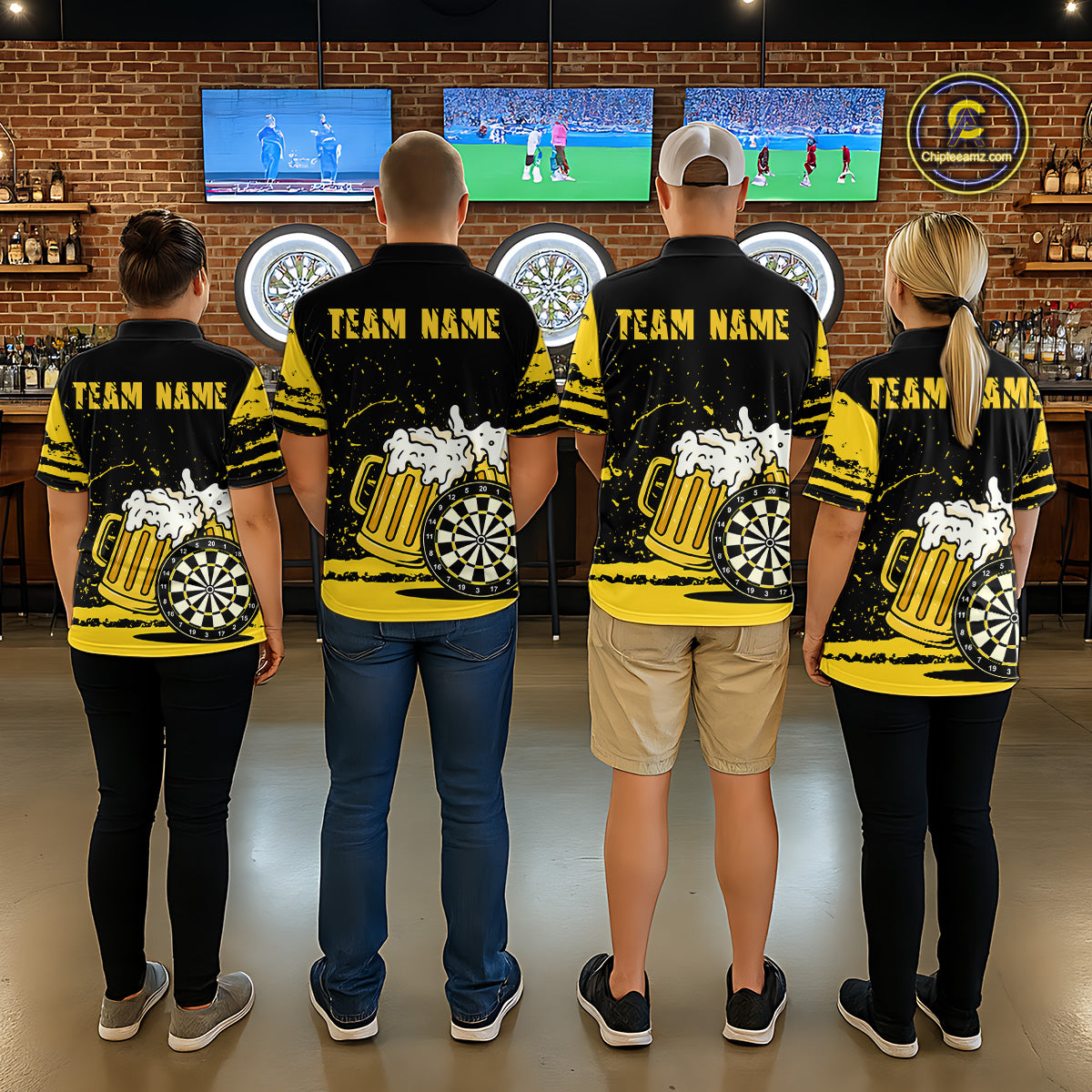 Custom Funny Beer Dart Shirts for Men Darts Team Jerseys Dart League Polo & 1/4 Zip NNT141
