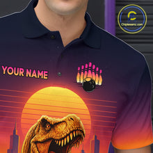 Load image into Gallery viewer, Custom Retro Dinosaur Bowling Jersey for Men Unisex Bowling Shirts for Team Polo &amp; 1/4 Zip HNT242