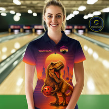Load image into Gallery viewer, Custom Retro Dinosaur Bowling Jersey for Women Unisex Bowling Shirts for Team Polo &amp; 1/4 Zip HNT242