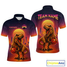 Load image into Gallery viewer, Custom Retro Dinosaur Bowling Jersey for Men Unisex Bowling Shirts for Team Polo &amp; 1/4 Zip HNT242