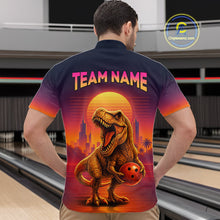 Load image into Gallery viewer, Custom Retro Dinosaur Bowling Jersey for Men Unisex Bowling Shirts for Team Polo &amp; 1/4 Zip HNT242