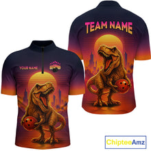 Load image into Gallery viewer, Custom Retro Dinosaur Bowling Jersey for Men Unisex Bowling Shirts for Team Polo &amp; 1/4 Zip HNT242