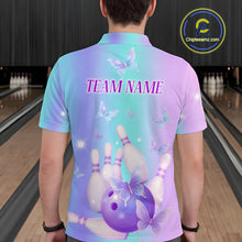 Load image into Gallery viewer, Custom Neon Butterfly Bowling Jersey for Men Bowling Team Shirts Bowling League Polo &amp; 1/4 Zip HNT172