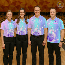 Load image into Gallery viewer, Custom Neon Butterfly Bowling Jersey for Men Bowling Team Shirts Bowling League Polo &amp; 1/4 Zip HNT172