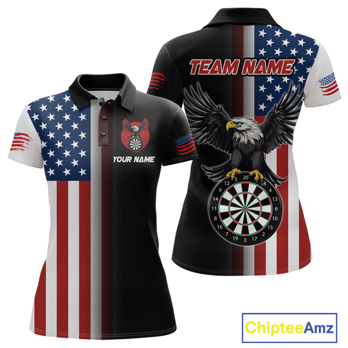Custom American Flag Eagle Darts Shirt for Women Darts Team Jerseys Dartboard Shirt Dart League NNT268