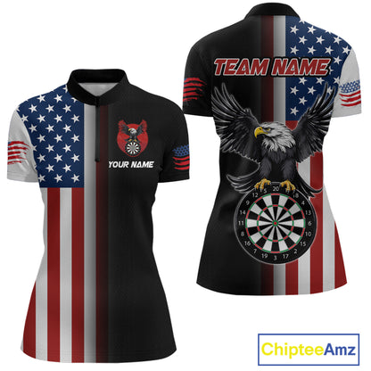 Custom American Flag Eagle Darts Shirt for Women Darts Team Jerseys Dartboard Shirt Dart League NNT268