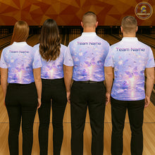 Load image into Gallery viewer, Custom Butterfly Pastel Purple Bowling Shirts For Women, Bowling Team Shirt With Butterflies HNT278