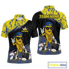 Load image into Gallery viewer, Men polo bowling jersey with cartoon character and customizable text on a white background